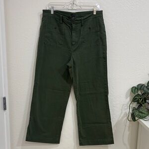 J. Crew Green Sailor Slim Wide Leg Chino Pant Size 31